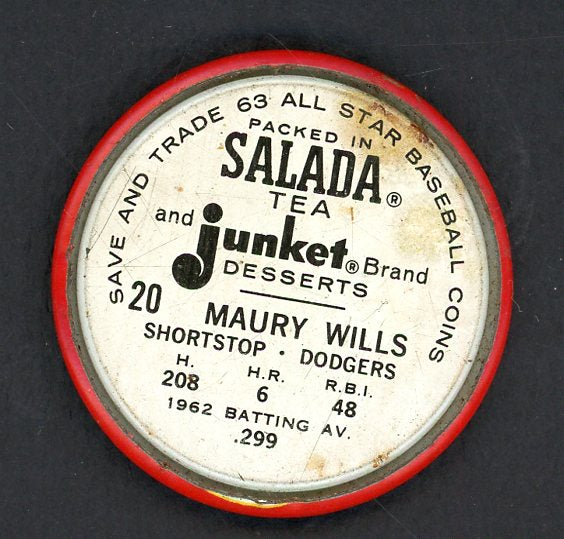 1963 Salada Baseball #020 Maury Wills Dodgers VG-EX 551172