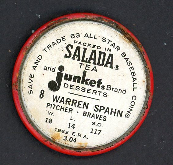 1963 Salada Baseball #008 Warren Spahn Braves VG-EX 551173