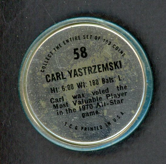 1971 Topps Baseball Coins #058 Carl Yastrzemski Red Sox VG 551231