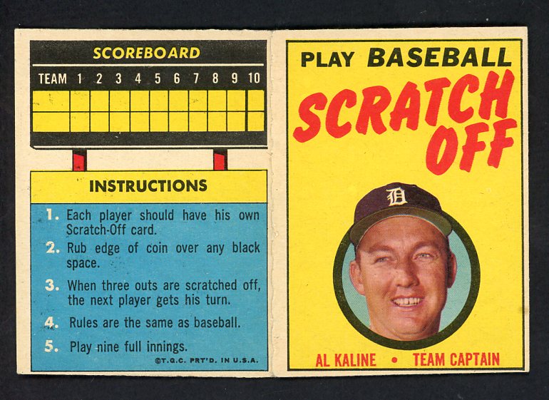 1970 Topps Baseball Scratch Offs Al Kaline Tigers EX 551323