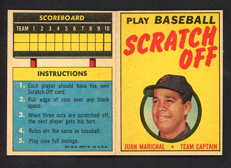 1970 Topps Baseball Scratch Offs Juan Marichal Giants EX 551324