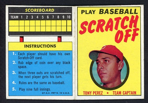 1971 Topps Baseball Scratch Offs Tony Perez Reds EX 551326