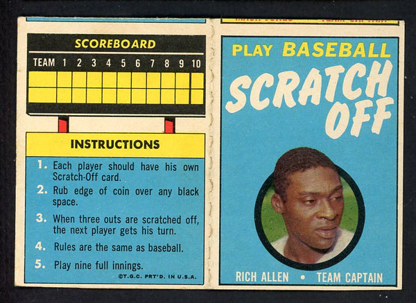 1970 Topps Baseball Scratch Offs Rich Allen Cardinals VG-EX 551328