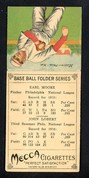 1911 T201 Mecca Double Folder Earl Moore John Lobert VG-EX 551351