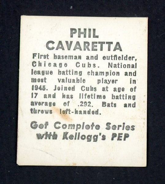 1948 Kelloggs Pep Phil Cavarretta Cubs VG 551352