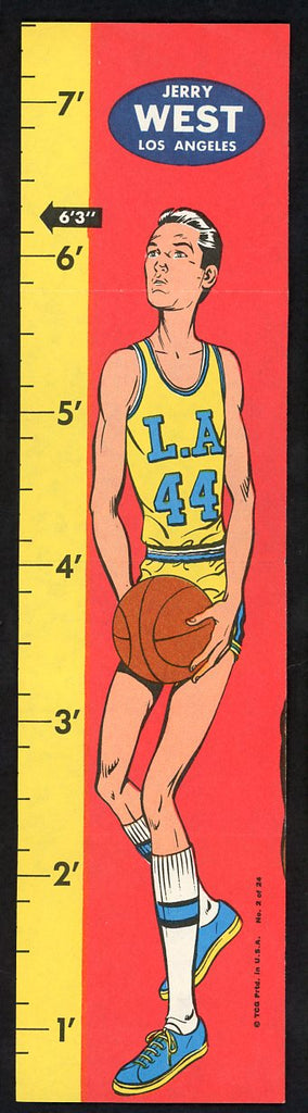 1969 Topps Basketball Rulers #002 Jerry West Lakers EX 551379