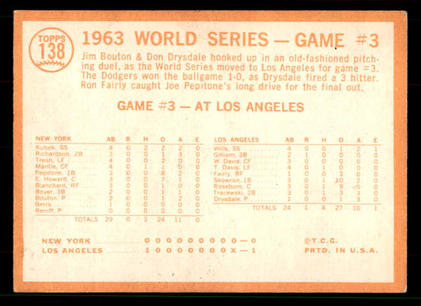 1964 Topps Baseball #138 World Series Game 3 Ron Fairly EX-MT 551489