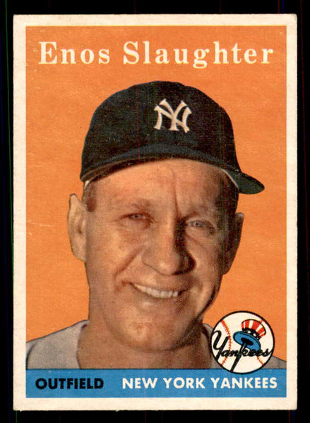 1958 Topps Baseball #142 Enos Slaughter Yankees EX-MT 551516