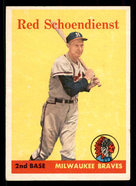 1958 Topps Baseball #190 Red Schoendienst Braves EX-MT 551529