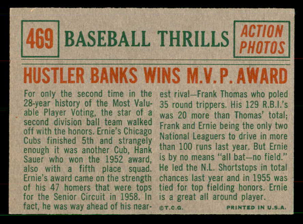 1959 Topps Baseball #469 Ernie Banks IA Cubs EX+/EX-MT 551663