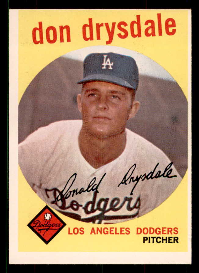 1959 Topps Baseball #387 Don Drysdale Dodgers VG-EX 551666