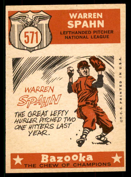 1959 Topps Baseball #571 Warren Spahn A.S. Braves EX 551685