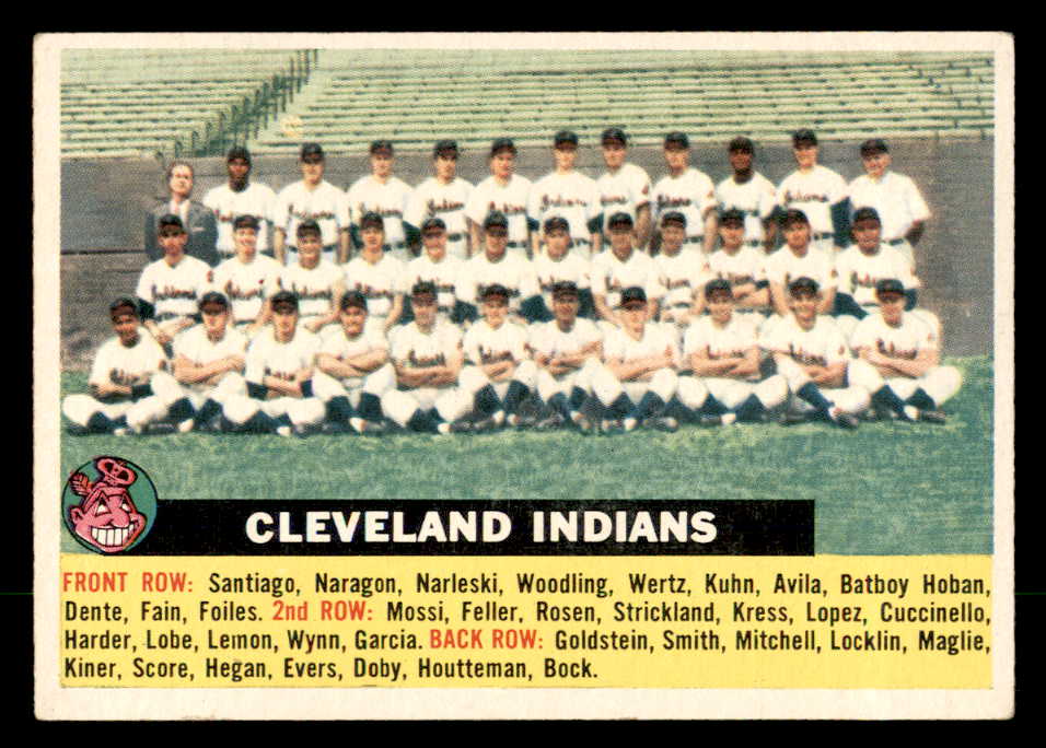 1956 Topps Baseball #085 Cleveland Indians Team EX Gray 551707