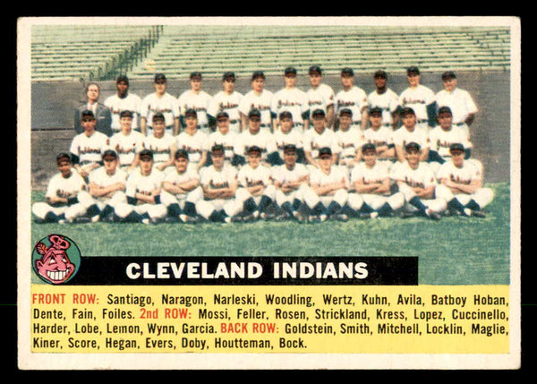 1956 Topps Baseball #085 Cleveland Indians Team EX Gray 551707