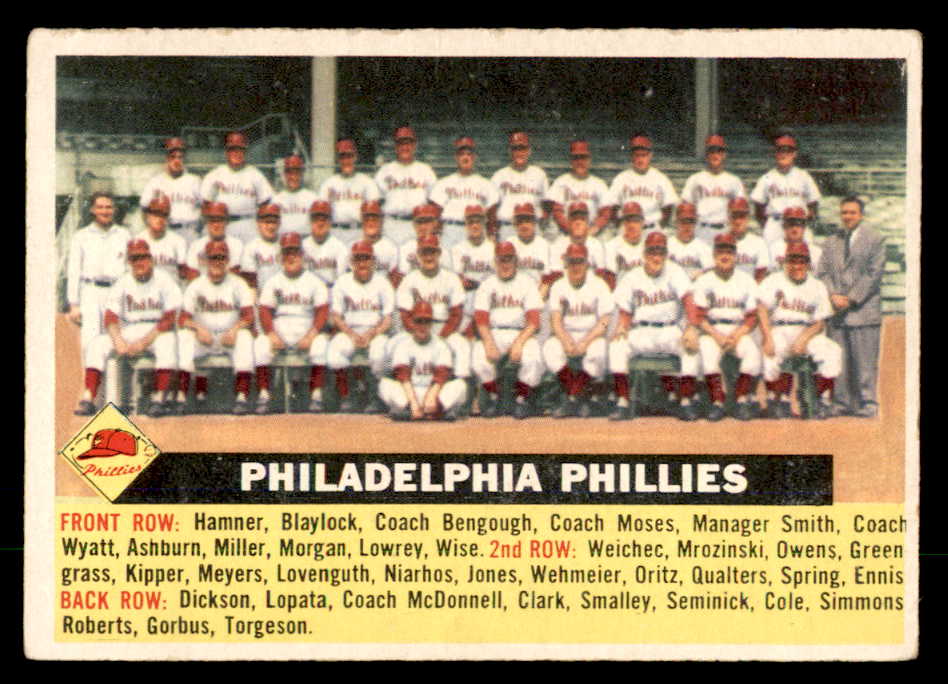 1956 Topps Baseball #072 Philadelphia Phillies Team VG-EX Gray 551746