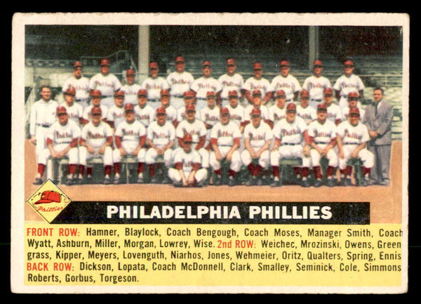 1956 Topps Baseball #072 Philadelphia Phillies Team VG-EX Gray 551746