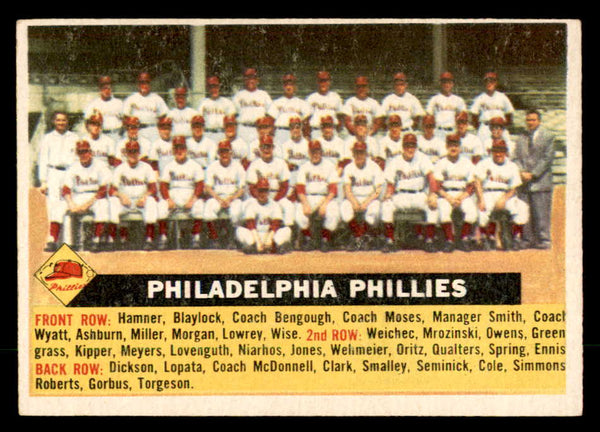 1956 Topps Baseball #072 Philadelphia Phillies Team EX White 551747