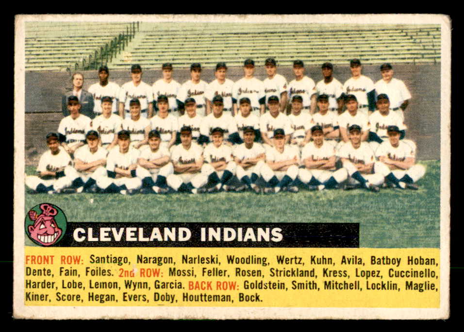 1956 Topps Baseball #085 Cleveland Indians Team VG Gray 551753