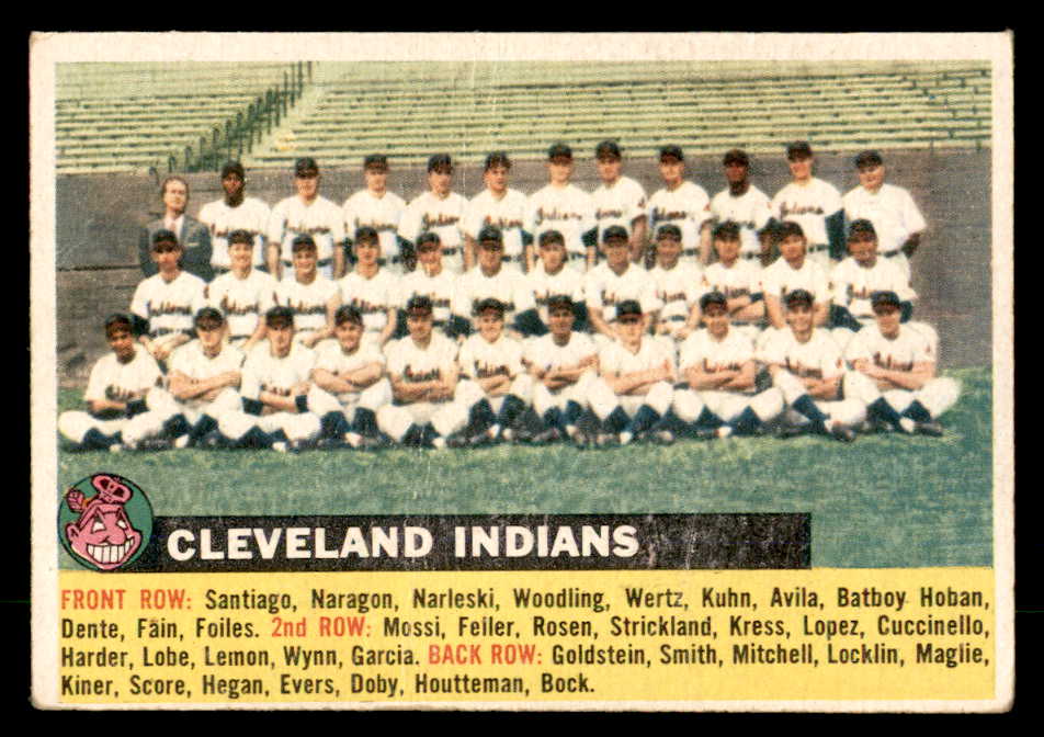 1956 Topps Baseball #085 Cleveland Indians Team VG-EX White 551754