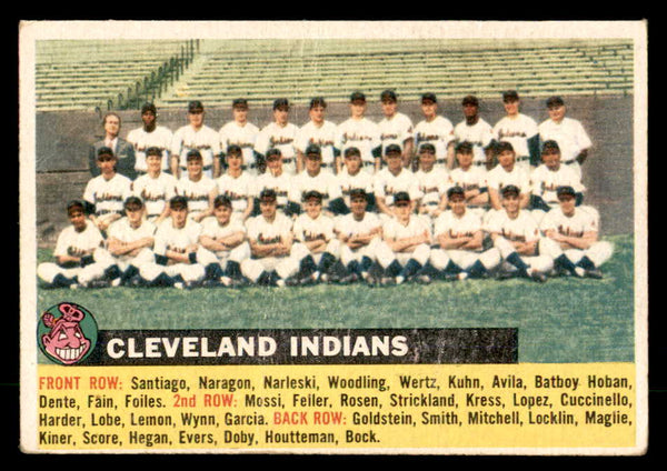 1956 Topps Baseball #085 Cleveland Indians Team VG-EX White 551754