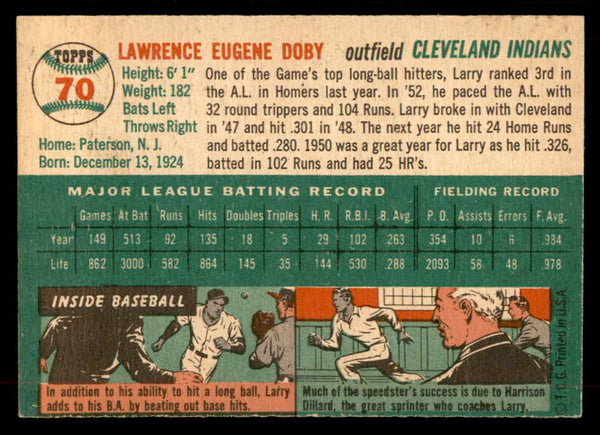 1954 Topps Baseball #070 Larry Doby Indians VG-EX 551770