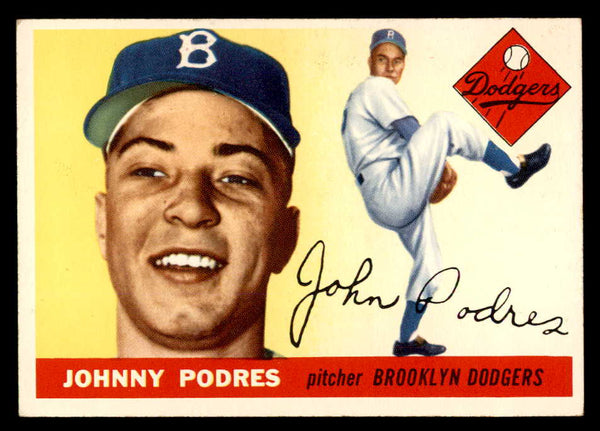 1955 Topps Baseball #025 Johnny Podres Dodgers EX-MT 551798