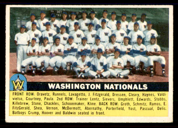 1956 Topps Baseball #146 Washington Senators Team EX-MT Gray 551825