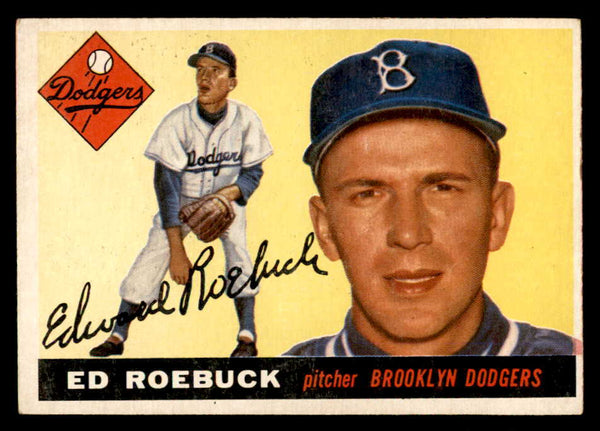 1955 Topps Baseball #195 Ed Roebuck Dodgers EX+/EX-MT 551857