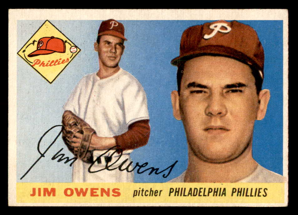 1955 Topps Baseball #202 Jim Owens Phillies EX 551863
