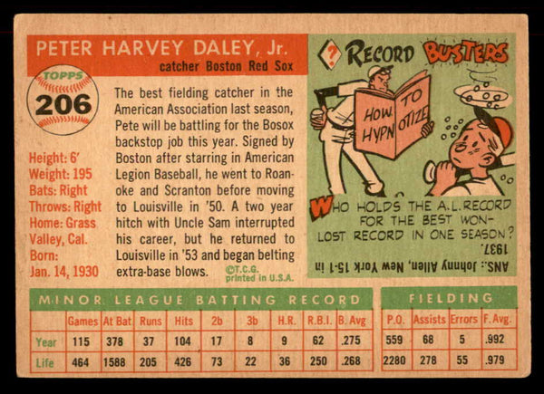 1955 Topps Baseball #206 Pete Daley Red Sox EX 551865