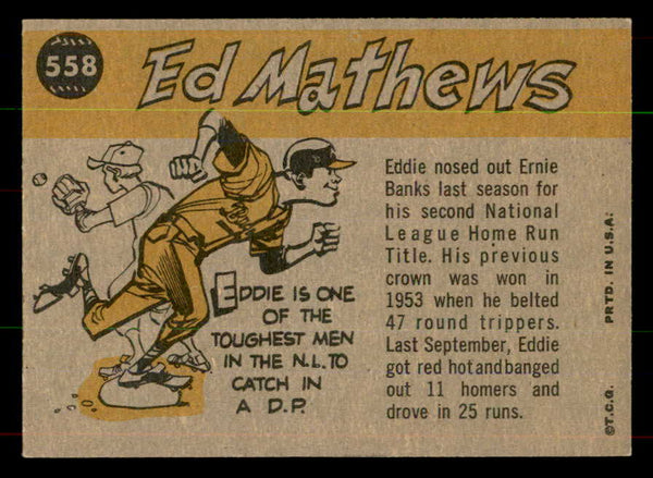1960 Topps Baseball #558 Eddie Mathews A.S. Braves EX-MT 551891