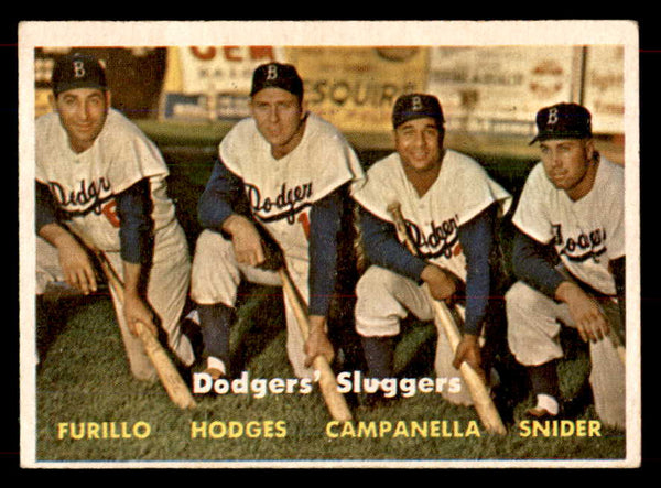 1957 Topps Baseball #400 Roy Campanella Duke Snider Gil Hodges EX+/EX-MT 551921