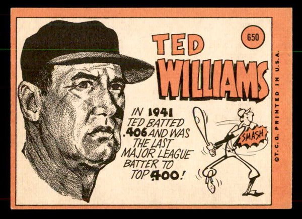 1969 Topps Baseball #650 Ted Williams Senators NR-MT 551995