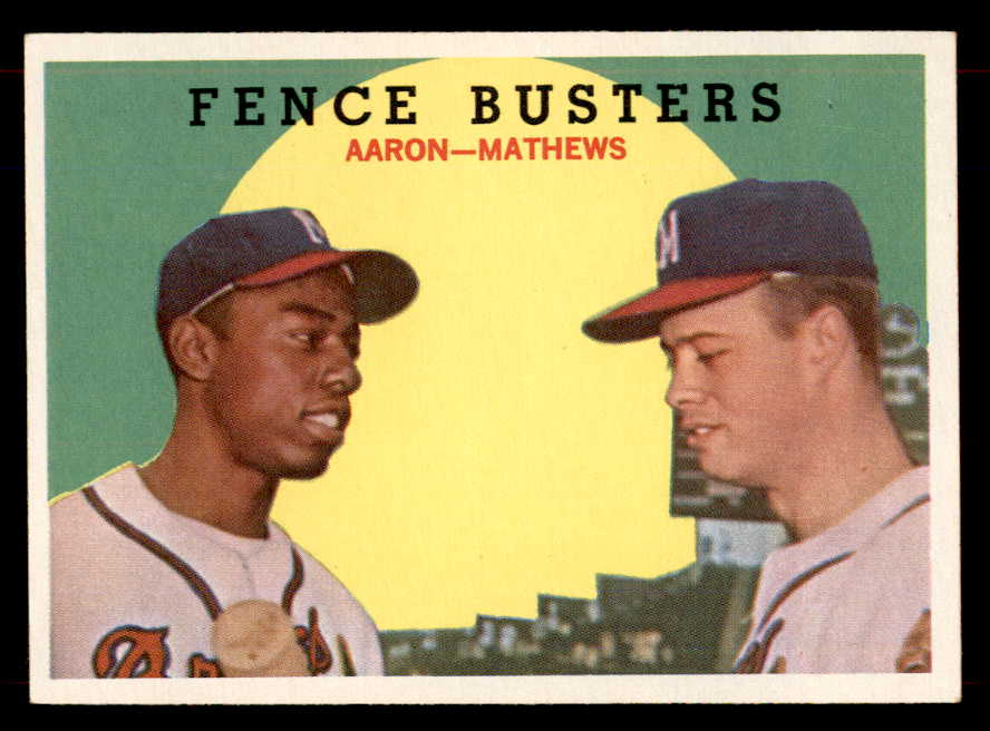 1959 Topps Baseball #212 Hank Aaron Eddie Mathews EX-MT 552038