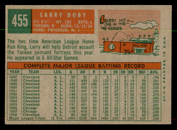 1959 Topps Baseball #455 Larry Doby Tigers EX-MT 552077