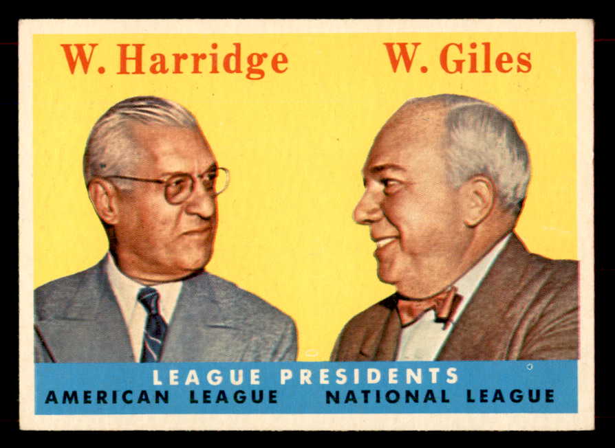 1958 Topps Baseball #300 Warren Giles William Harridge EX-MT 552094