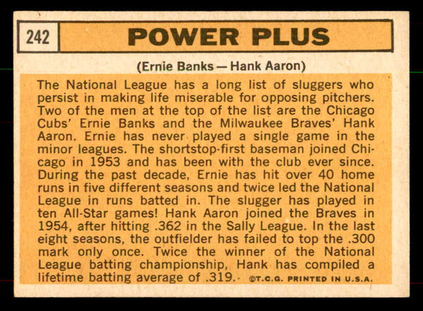 1963 Topps Baseball #242 Hank Aaron Ernie Banks EX-MT 552133