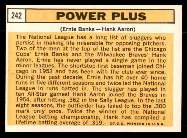 1963 Topps Baseball #242 Hank Aaron Ernie Banks EX-MT 552134