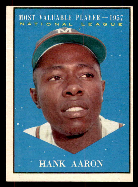 1961 Topps Baseball #484 Hank Aaron MVP Braves VG-EX 552137