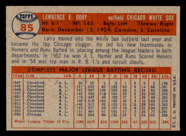 1957 Topps Baseball #085 Larry Doby White Sox EX-MT 552218