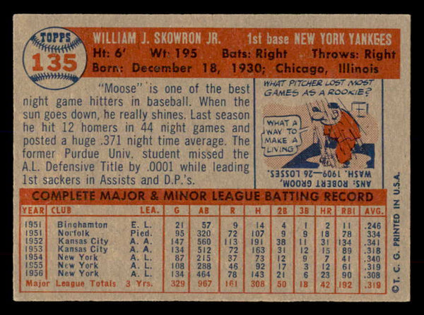 1957 Topps Baseball #135 Bill Skowron Yankees EX-MT 552226