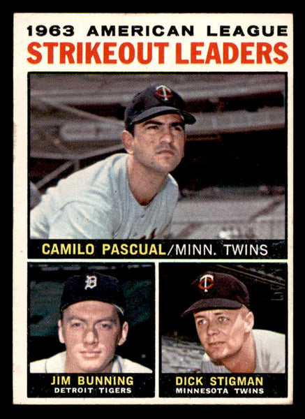1964 Topps Baseball #006 A.L. Strike Out Leaders Jim Bunning EX+/EX-MT 552278