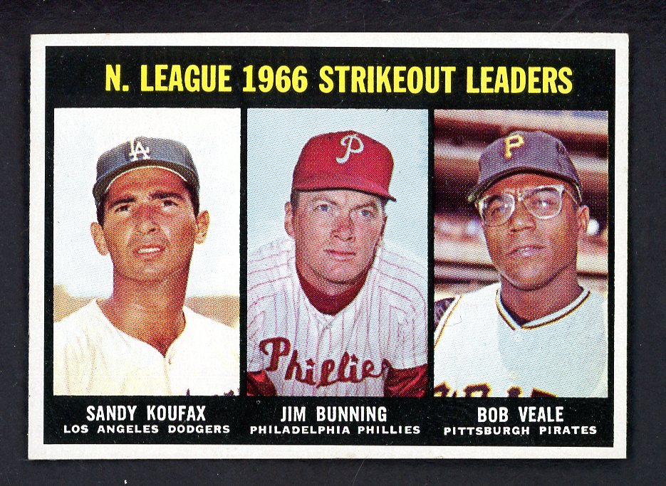 1967 Topps Baseball #238 N.L. Strike Out Leaders Sandy Koufax NR-MT 552306