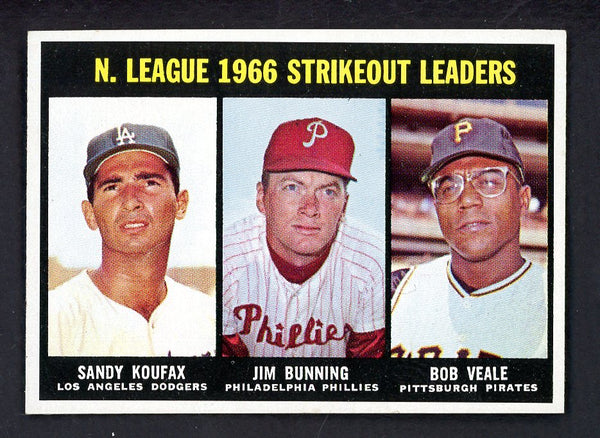 1967 Topps Baseball #238 N.L. Strike Out Leaders Sandy Koufax NR-MT 552306