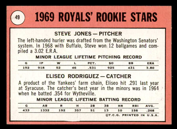 1969 Topps Baseball #049 Eliseo Rodriguez Royals NR-MT Variation 552419