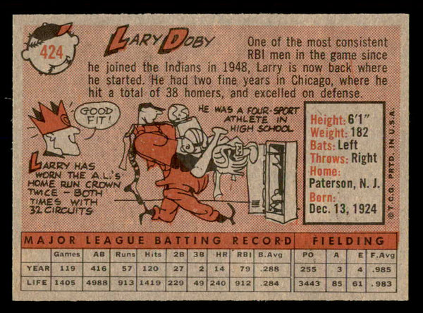 1958 Topps Baseball #424 Larry Doby Indians EX-MT 552446