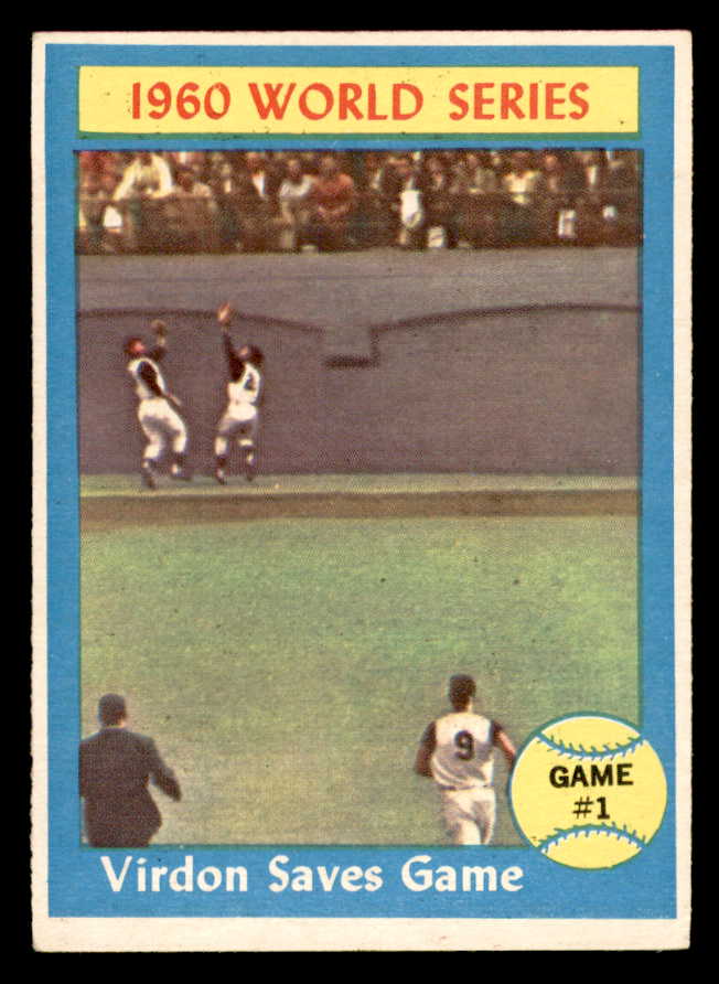1961 Topps Baseball #306 World Series Game 1 Virdon GD-VG ink back 552450