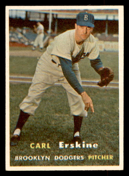1957 Topps Baseball #252 Carl Erskine Dodgers EX-MT 552633