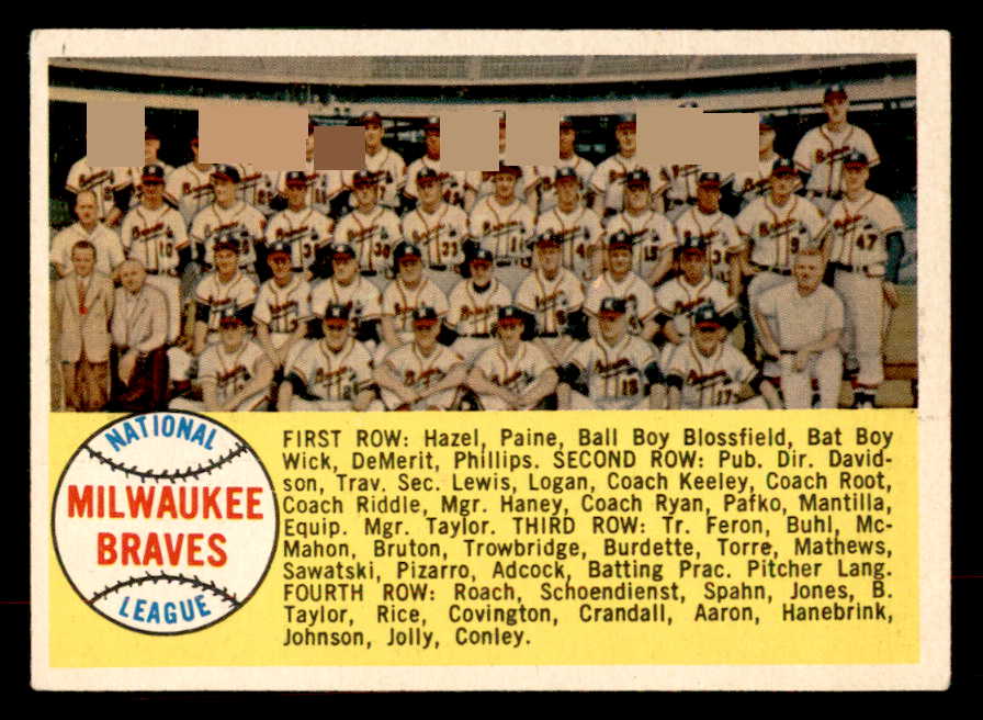 1958 Topps Baseball #377 Milwaukee Braves Team VG-EX 552651