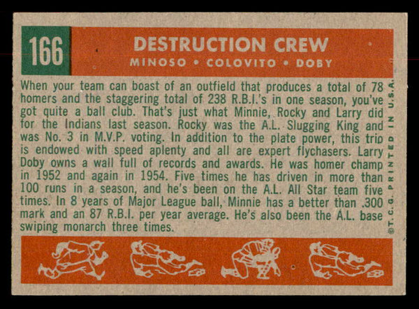 1959 Topps Baseball #166 Rocky Colavito Larry Doby EX-MT 552669